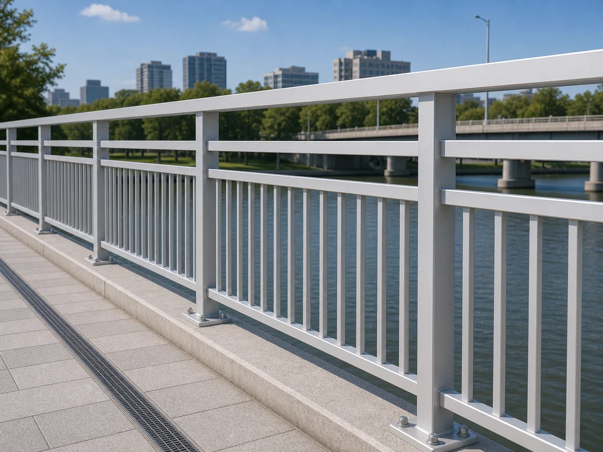 Aluminum bridge railing product visualization