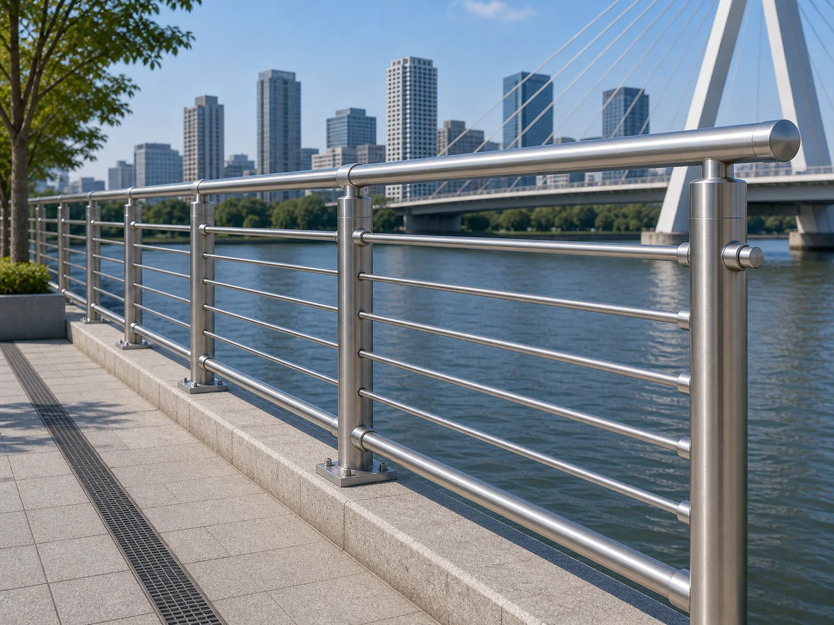Stainless steel composite pipe railing visualization