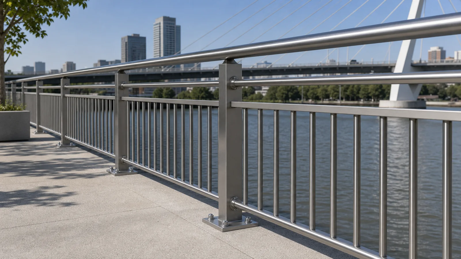 Infrastructure railing systems for bridges, public walkways and waterfront projects visual