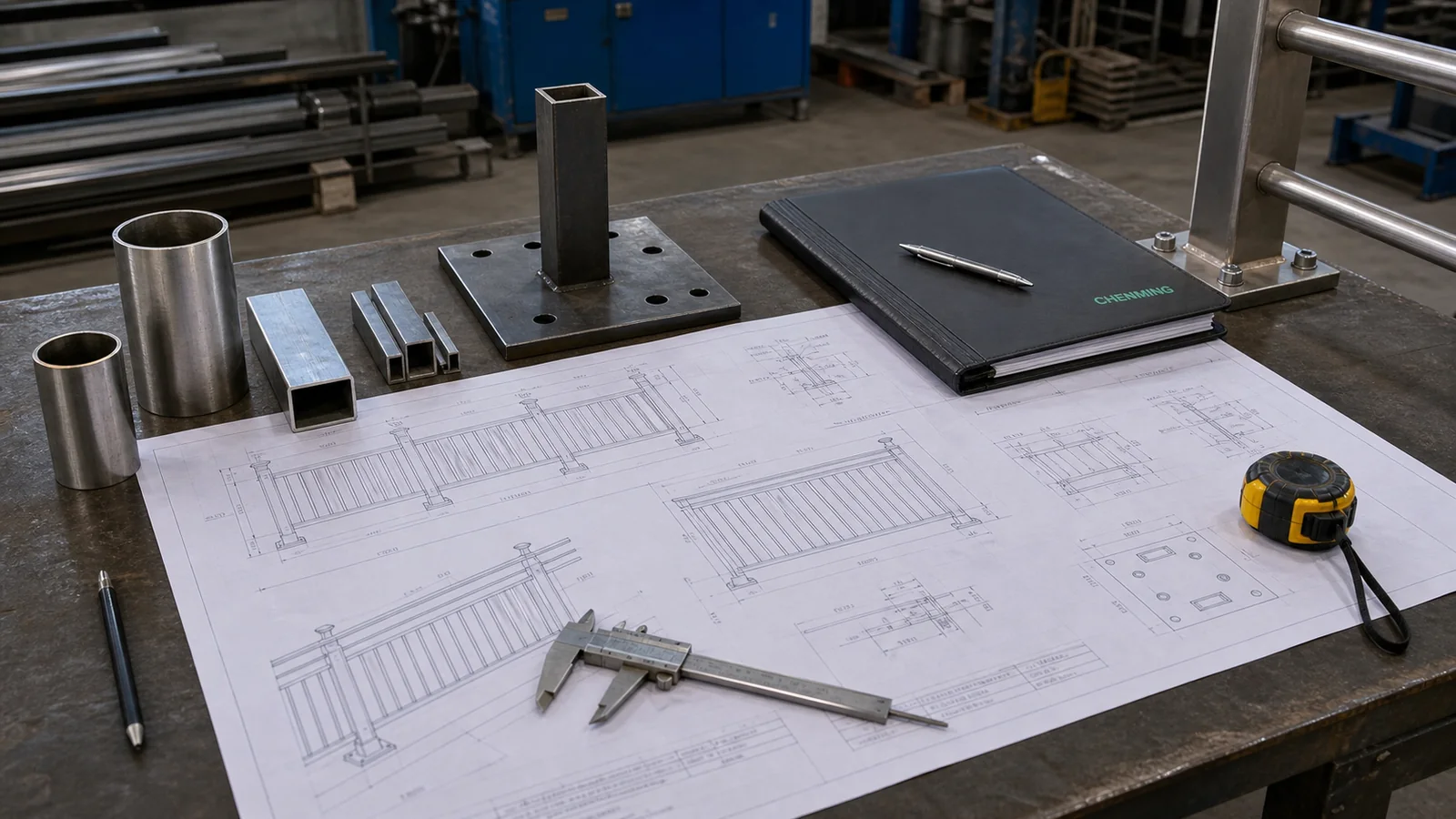 Engineering review for custom railing project visualization