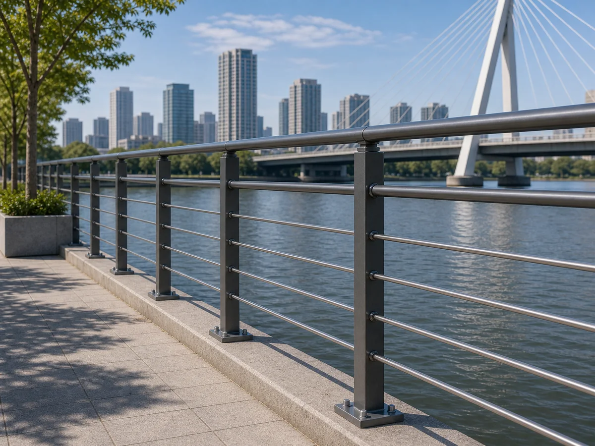 Riverwalk and waterfront railing visualization