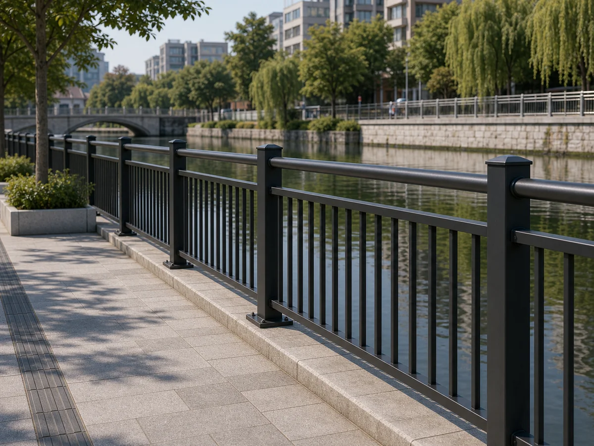 Canal-side railing product visualization