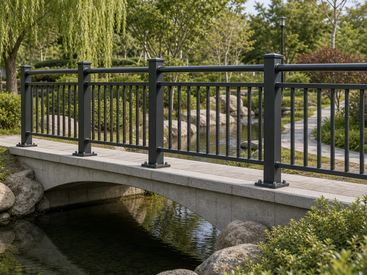 Landscape bridge railing product visualization