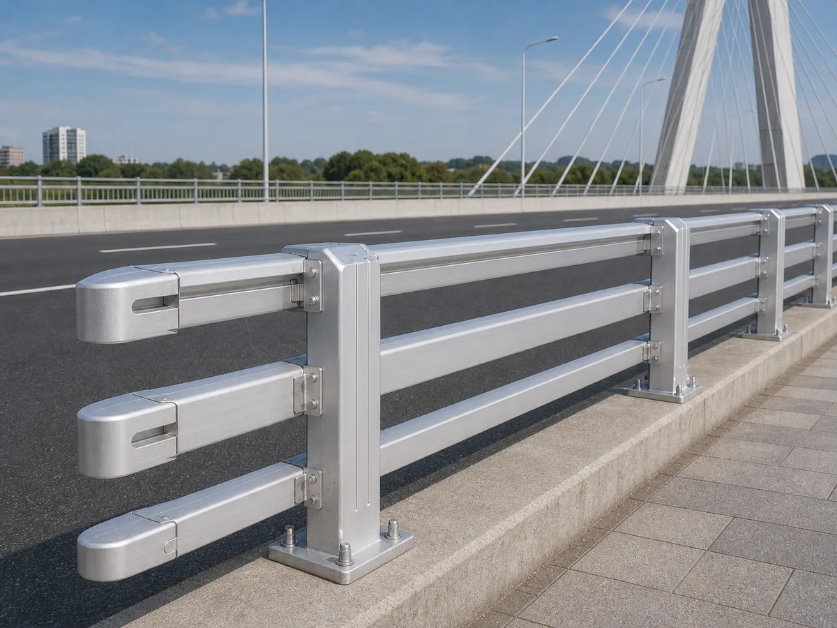 Aluminum alloy crash barrier visualization