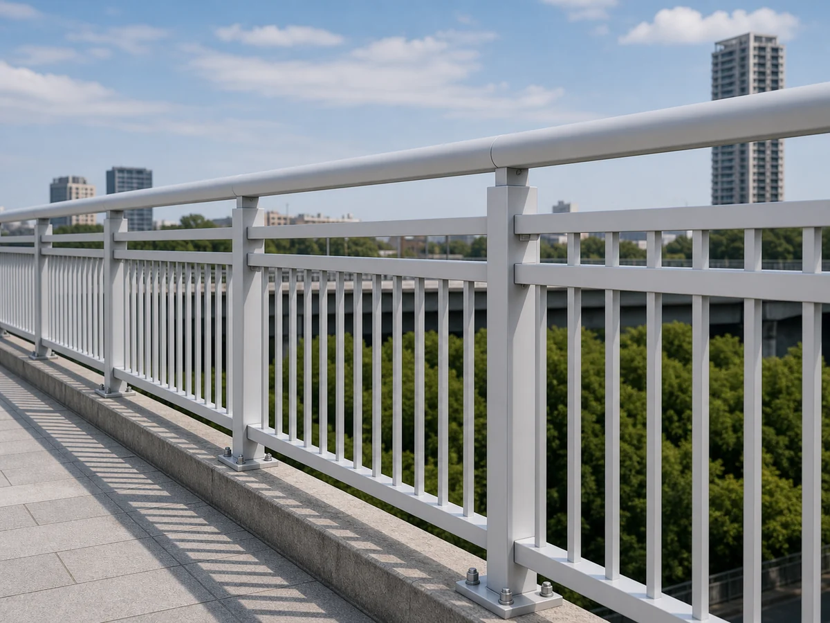 Aluminum pedestrian parapet visualization