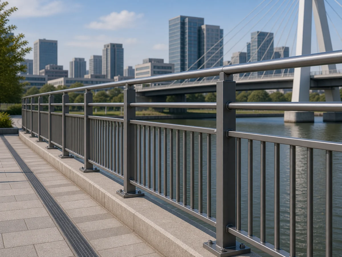 Public walkway handrail and railing visualization