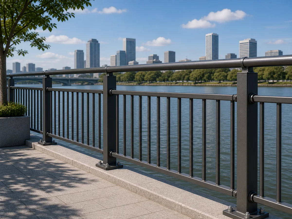 Waterfront pedestrian railing visualization